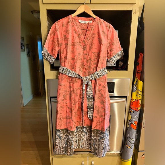 BEAUTIFUL by Lawrence Zarian Coral Printed Belted Shirtdress Sz. PS NWT
MSRP:$84 - Picture 1 of 5
